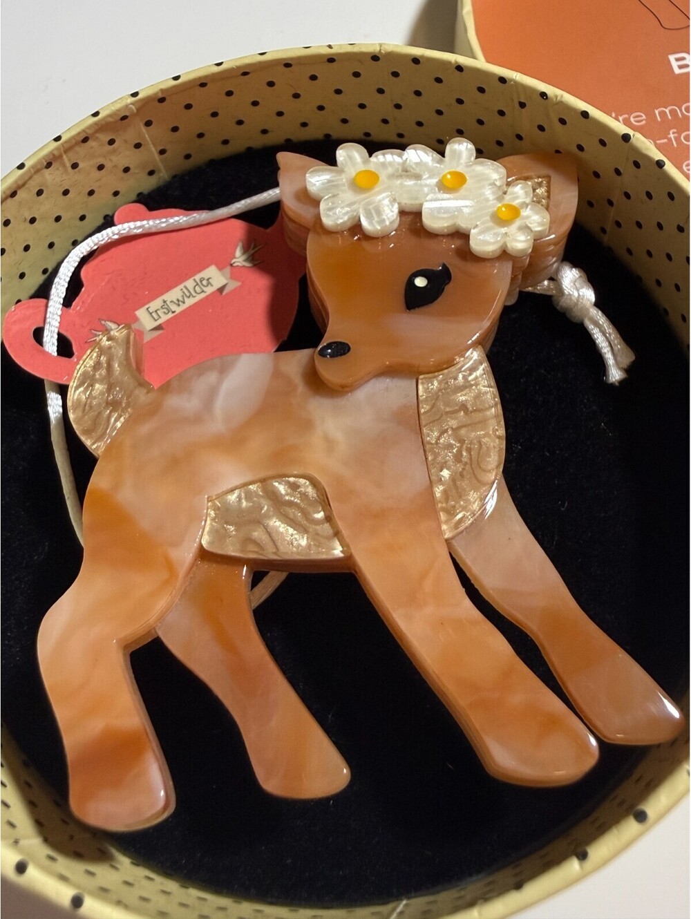 Buttercup Brooch - Erstwilder Easter Parade Flower Doe Deer Fawn Spring Pin Cute